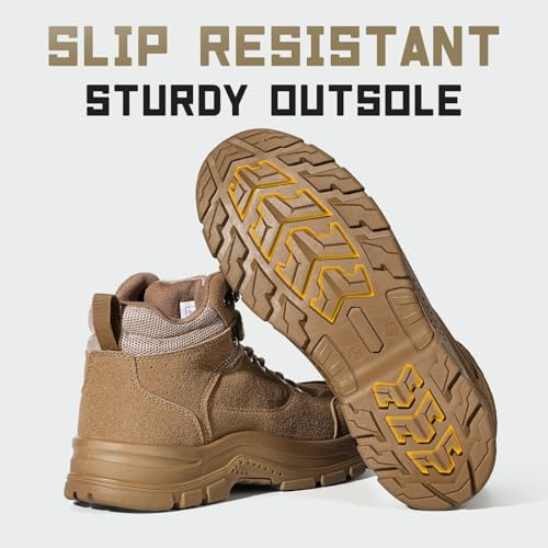 Image of Furuian Steel Toe Boots for Men Women Lightweight Work Boots Pioneer Series | ASTM Certificated Safety Shoes, Width Option, Non Slip Rubber Sole, Comfortable Work Shoes for Construction, Warehouse, Yard