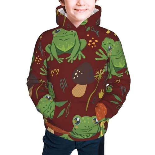 Frogs and Mushrooms Kid Hoodies Boys Sweatshirts Girls Pullover with Pocket3