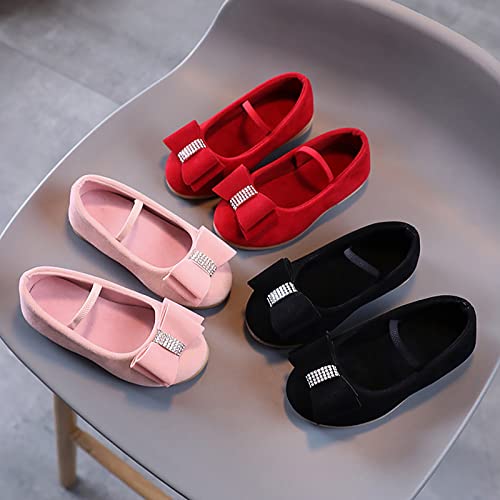 Girls Toddler/Little Kid/Big Kid Bowknot Single Sandals Non Slip Lightweight Shoes Fashion Spring (Red, 35 Big Kids)2