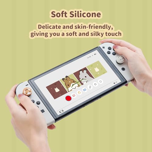 Image of GeekShare Thumb Grip Caps Compatible with Switch /OLED /Switch Lite, 4PCS Cute Silicone Joystick Cover - Team Timothy Design