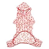 UTHCLO Hunderegenmantel Polyester Mit Kapuze Atmungsaktiver Welpen Regenponcho Für Kleine Und Mittlere Hunde Haustiergerechte Regenbekleidung