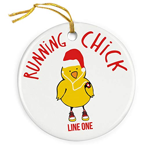 Mesllings Porzellan-Ornament Laufendes Küken mit Nikolausmütze