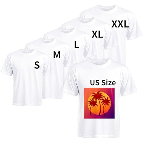 Joyclub 5 PCS Unisex Sublimation Blanks Bulk Polyester T Shirts for Sublimation Crew Neck Short Sleeve Wholesale DIY Gifts