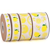 Meseey Lemon Satin Ribbon 40 Yards Yellow White Lime Green Fruit Printed Themed Decorative Ribbon...