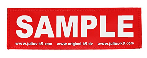 Julius-K9, Original Custom Patch with Hook and Loop Fastener, Large, 1 Piece, Red with Reflective White Letters