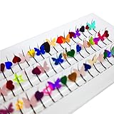 18mm False Lashes, Andy's Orchids 3D Butterfly Heart Glitter False Eyelash, Glitter Eyelashes Long Dramatic Colorful Lashes Decorative Fun Fake Eyelashes