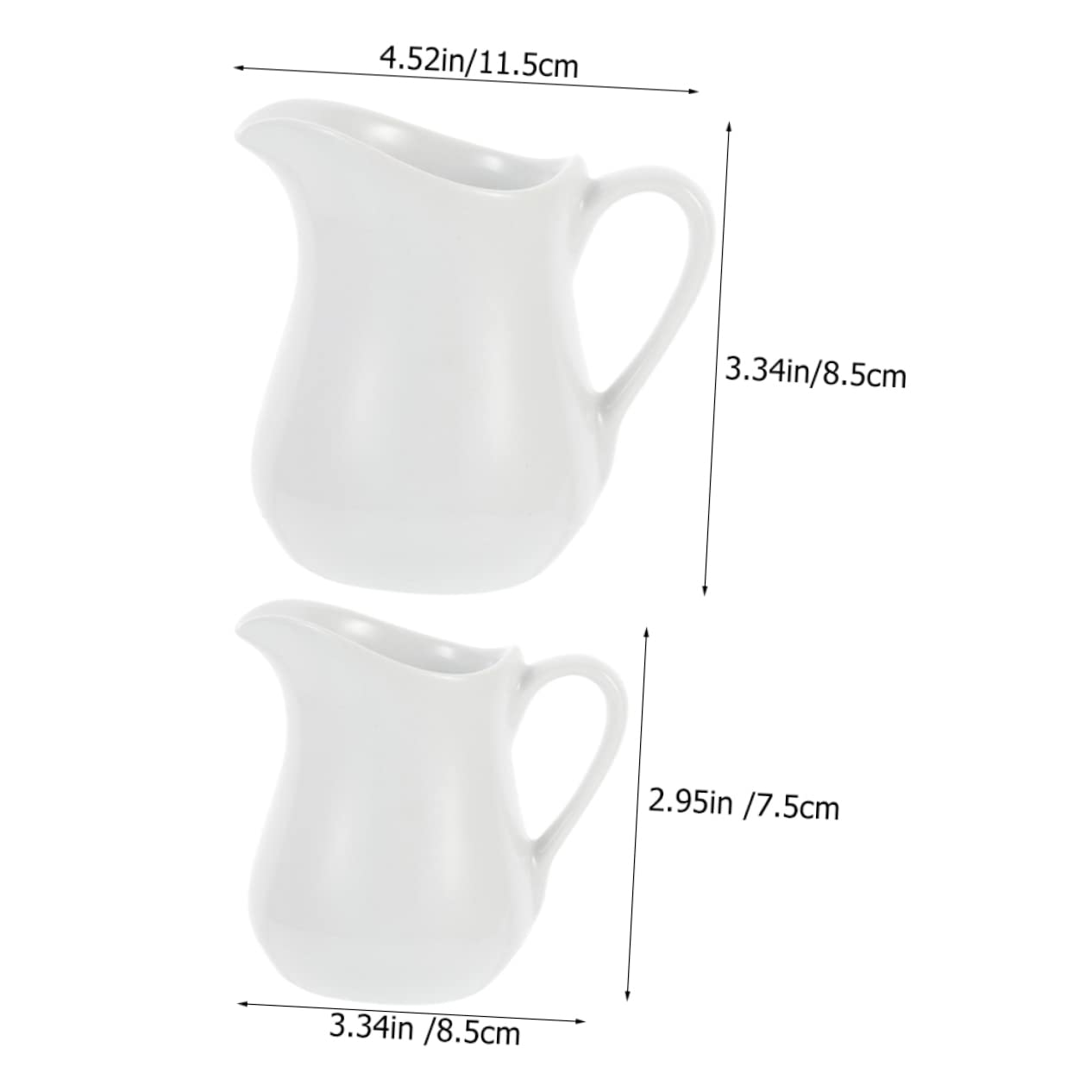 STOBAZA 2pcs Ceramic Milk Cup Coffee Gravy Pitcher Syrup Dispenser Espresso Pot Mini Syrup Pitcher Creamer with Handle Small Milk Jug Coffee Dispenser Coffee Holder Ceramics White