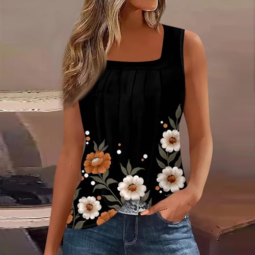Spring Summer Plus Size Dressy Tank Tops for Women 2025 Womens Workout Floral Boho Beach Sleeveless Shirts Blouses