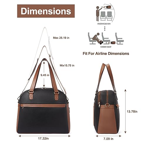 Image of CLUCI Weekender Bag for Women Travel Leather Duffel Bag Carry on Overnight Bag