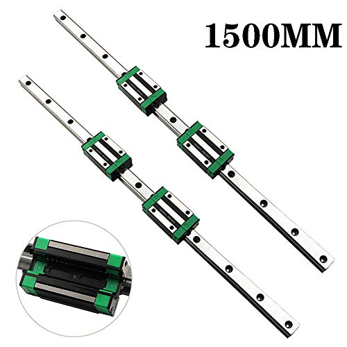 Chuangneng VUO3BLY101512XI625Q3RT6EU Linear Rail 2Pcs Hgr20 1500Mm Linear Guide Rail Hgh20Ca Hgh20 Linear Slide Rail + 4Pcs Hgh20Ca Carriage Slider Block Cnc Kit thumb #1