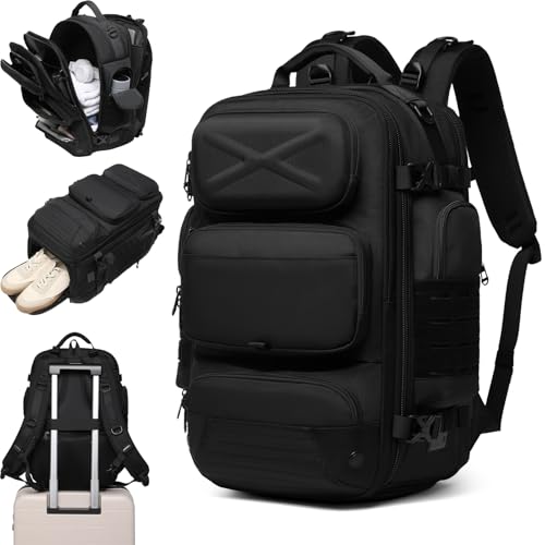 RINGSCZU Travel Backpack for Men Travel Backpack Carry on Flight Approved Expandable Extra Large Travel Laptop Backpack (Black S:20)