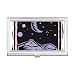Purple Mountain Moon Star Element Engraving Business Card Holder Case Pocket Box Wallet