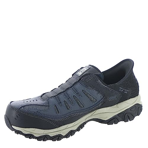 Skechers Men's Hands Free Slip-ins Cankton-Faison St Industrial Shoe, Navy/Grey, 10 Wide