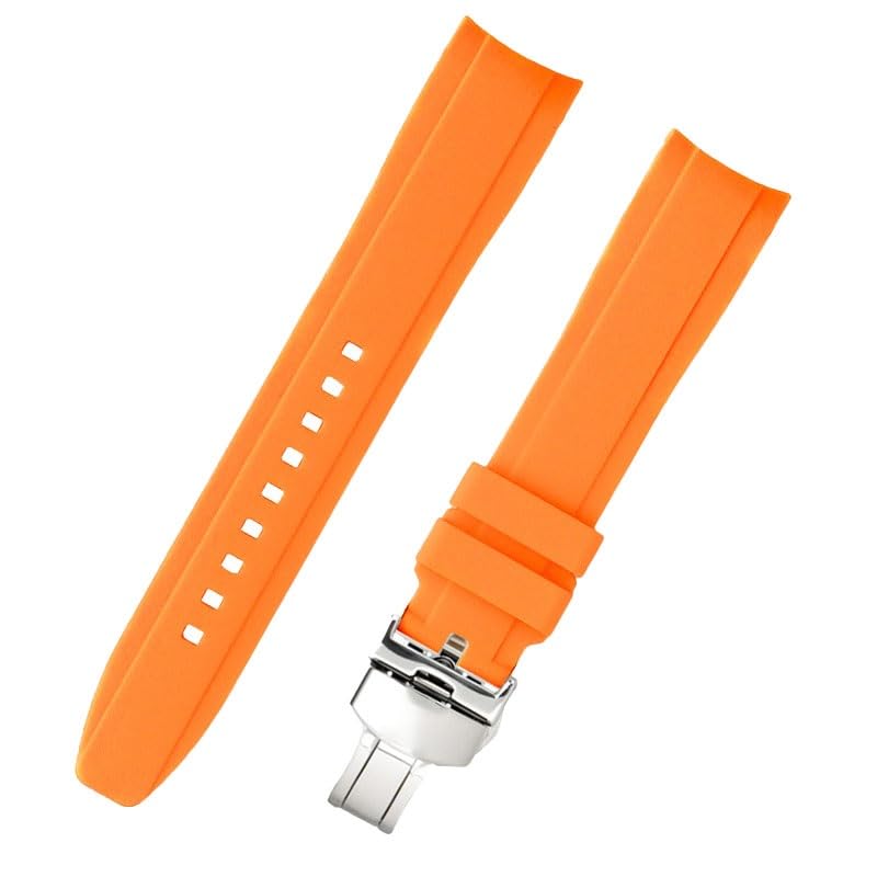 Bracelet en silicone orange 21mm de qualité supérieure adapté pour boîtier Tissot Le Locle