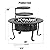 Panovue 36 Inch Fire Pit with 2 BBQ Grills, Wood Burning Fire Pits for Outside with Lid & Fire Poker, BBQ& Outdoor Firepit & Round Metal Table 3 in 1 for Patio, Picnic, Party