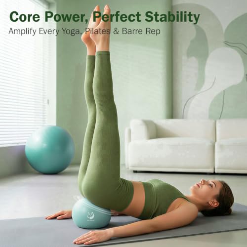Image of Slim Panda Pilates Ball, 9 Inch Small Exercise Ball, Anti Burst Mini Yoga Ball for Stability, Workout, Barre, Core Strength, Physical Therapy, Balance, Stretching