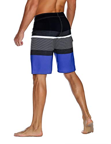 Image of unitop Men's Bathing Board Trunks Beach Shorts Holiday Hawaiian Colorful Striped