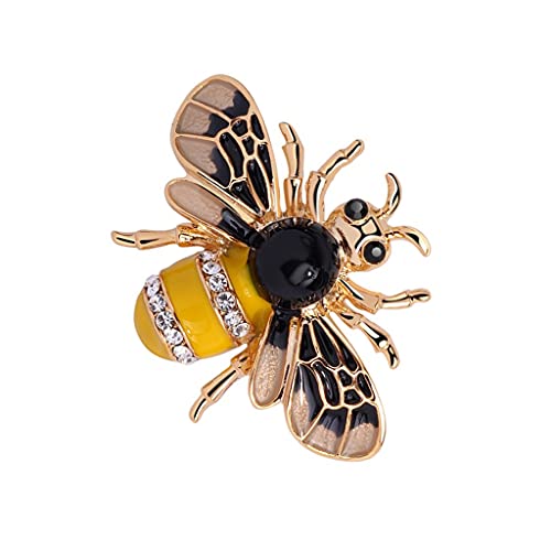 Image of Crystal Honeybee Brooches Pins Christmas Wedding Gift For Women Gold Durable design