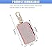 GAOLAOSY Bling Car Key Case, Leather Keyring Zipper Bag with Metal Hook, Remote Key Fob Cover, Auto Keychain Holder (Rose Gold)