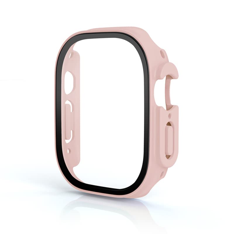 Coque Apple Watch Ultra 49mm sable rose avec verre trempé pour le sport et le quotidien