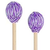 VANPHY Marimba Mallets (2-Pack) Yarn Heads with Beech Wood Handle Keyboard Percussion Accessories for Xylophone Glockenspiel Vibraphone Ideal for Beginners Students and Music Lovers Purple