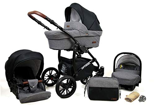 Kinderwagen 3in1 2in1 Set Isofix Buggy Autostoeltje Maximum by SaintBaby Light Pink 3in1 met autostoeltje - Afbeelding 3