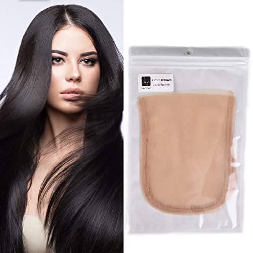 3PCS Swiss Lace Net Material Lace Closure Base 4x4inch Light Brown Color Wig Caps for Making Closure