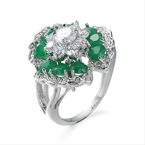Anneaux de mariage en cristal vert pour femmes amoureuses de bijoux