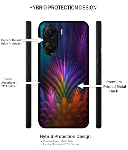 Image of Multicoloured Design Premium 2D Printed Metal Back Case Cover for Vivo V29E 5G