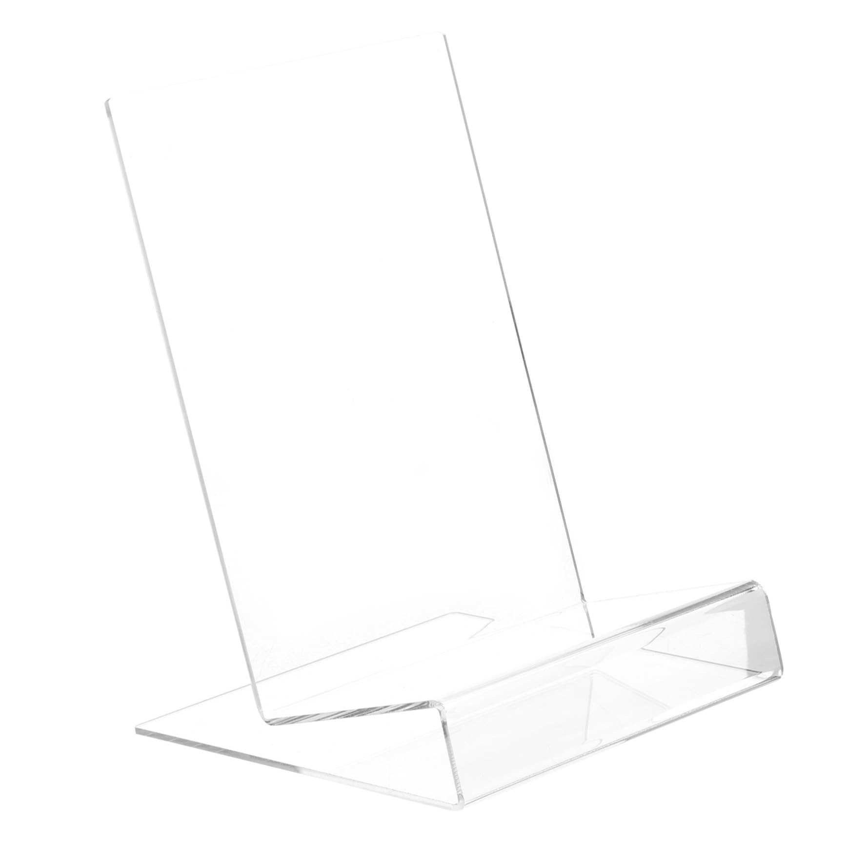HOUDERCO Transparent Acrylic Book Stand L Shaped Display Stand for Books Cookbooks Sheet Music Albums Pictures Cds Artwork Tablets and Mobile Phones 7.87 X 5.91 X 5.91 in