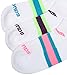 Saucony Women's 6 Pairs Performance No Show Socks, White Assorted, Shoe Size: 5-10, sock size 9-11