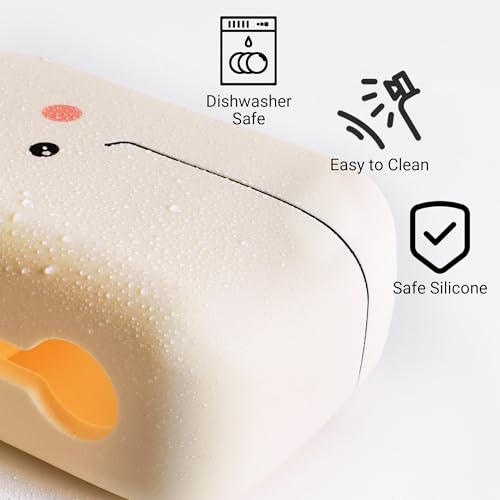 Image of Adorila Whale Silicone Spout Cover for Bathtub Faucet, Adjustable Straps for Roman Tub & Deck Mount, Soft Protective Guard (Almond Beige)