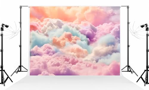 Toile de fond colorée Kate nuages artistiques grand format 3x2 m