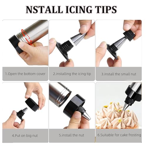 Spritz Cookie Press Gun Kit,Churro Maker Machine, Cookie Press Gun Set,13 Cookie Discs+8 Icing Nozzles Perfect for DIY Christmas Cookies and Decorating Cookies,Gifts for Wome(black)(1)