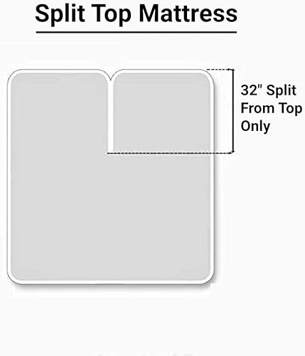 Miniatura 3 de Top - Juego de sábanas de cabeza dividida tamaño King, base de cama ajustable, sábanas de 100% algodón egipcio sólido de 18 pulgadas de profundidad,