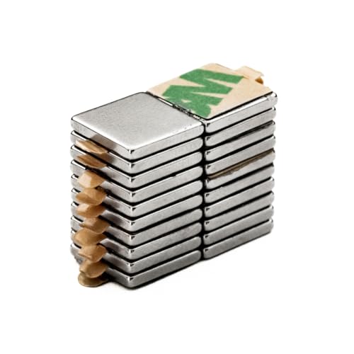ITALFIT MAGNETI - 20 Pezzi Magneti Adesivi Neodimio 10x10x1,5 mm Con Adesivo - Calamite Adesive Sottili Forti, Magnete Adesivo Potente 0,94KG - per Artigianato, Cucina, Ufficio e Fai Da Te