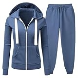 veste sportswear chic femme Détails fonctionnels : la veste dispose d'une capuche avec cordon de serrage de couleur contrastée et de poches kangourou divisées, le pantalon a une taille élastique avec cordon de serrage