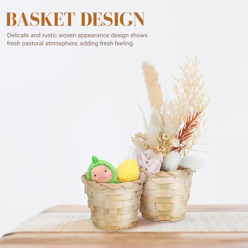 Mini panier tissé miniature avec anse pour décoration de table