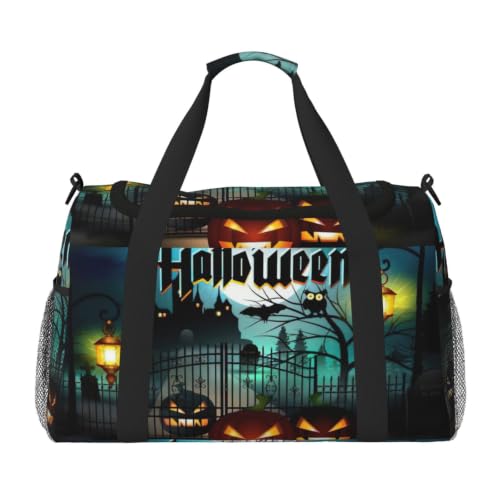Bolsa de viaje impermeable y plegable con estampado de calabaza para deporte y playa
