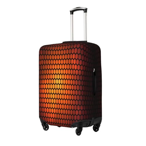 Hexagonal Orange Luggage Cover for Suitcase, Suitcase Cover Protector Fit 22-24 Inch Luggage Travel Accessories, M2