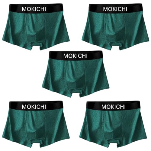 Image of Men's Boxer Briefs Pack of 5 | Soft Breathable Stretch Trunks | Moisture-Wicking Comfortable Innerwear | Printed Premium Underwear with Elastic Waistband