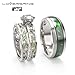 Couple Ring Bridal Set His Hers Women 10kt White Gold Filled Heart Moissanite Men Titanium Wedding Ring Band Set
