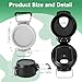 2Pcs Lid Replacement for Stanley Quick Flip GO, Cover Cap for Stanley Quick 24oz/36oz, BPA-Free Push Button, Leakproof Flip GO Lid with Carry Loop for Travel/Sports, No Spill Reuse Top, Gray Black