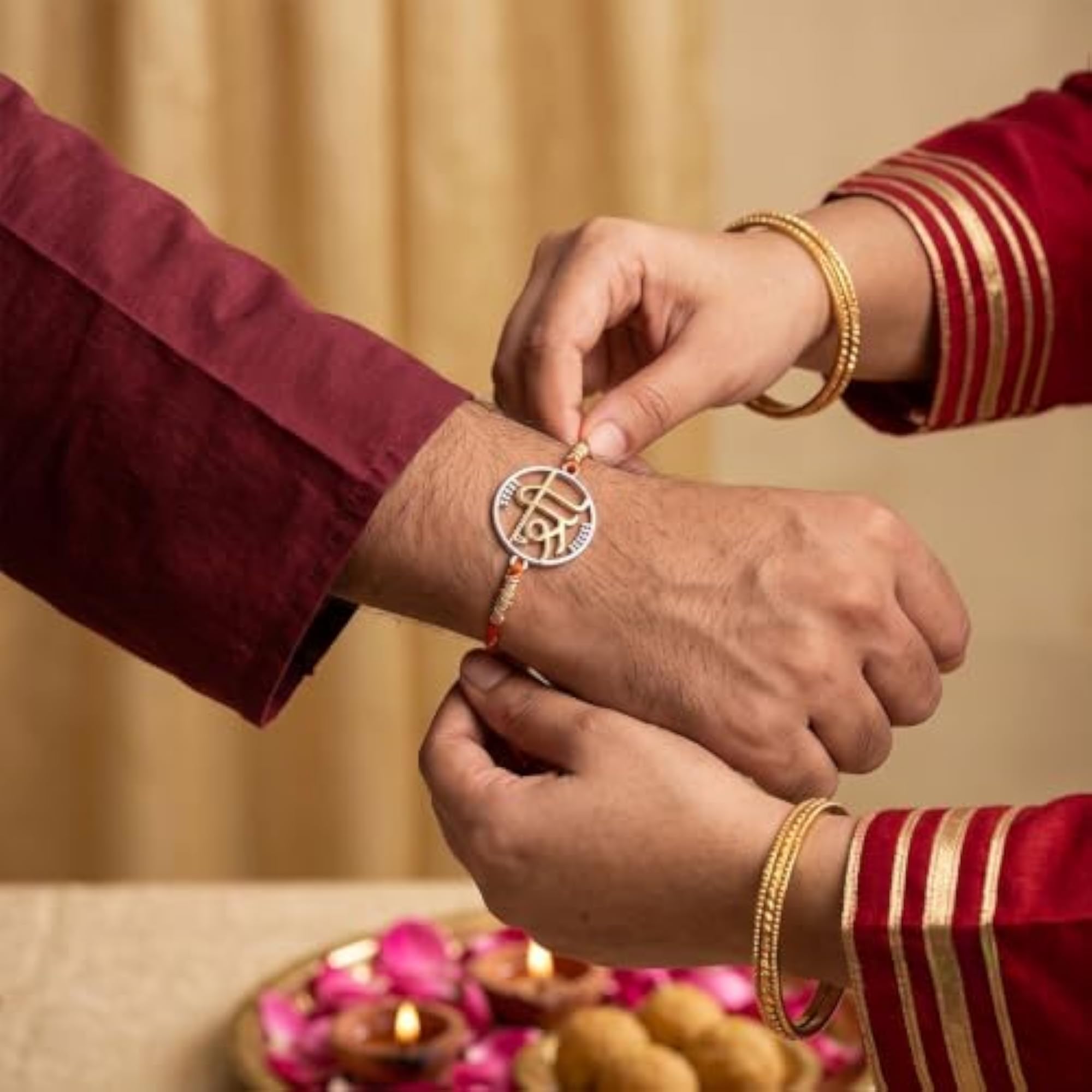 925 Silver Dual Tone Heavenly Shree Rakhi