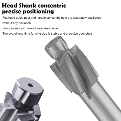 Image of Countersunk Screwdriver Chamfering Tool HSS Countersunk Milling Cutter High Speed Steel Straight Shank Endmills 7PCS