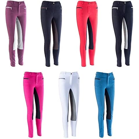 RL24 HKM by Reiterladen24 - Kinder Reithose Vollbesatz BASICLINE pink/schwarz 110 Cover