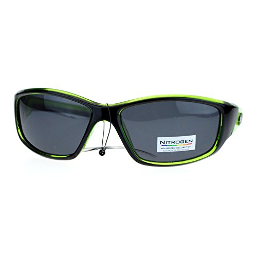 Nitrogen Polarized Mens Classic Oval Plastic Warp Sport Sunglasses Green2