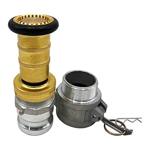 SAFBY Feuerschlauchdüse NPSH/NPT Thermoplastische Feuerausrüstung, Sprühstrahl, Nebel mit Aluminium-Buchse und Außengewinde (5,1 cm Messing) Cover