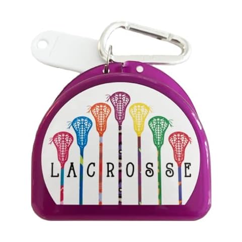Zumoe Lacrosse (Purple) Case for Mouth Guards, Retainers - 7 Standing Sticks Cover