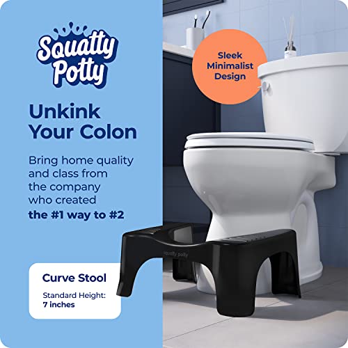 Squatty Potty The Original Bathroom Toilet Stool, Curve Lightweight With Sleek And Modern Design, Black, 7" #TOP1